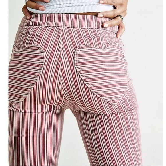 We The Free Red and White Striped Pants - Picture 2 of 5
